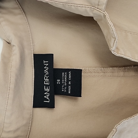 Lane Bryant Safari Khaki Sleeveless Romper Shorts W26 box27 - Picture 7 of 10